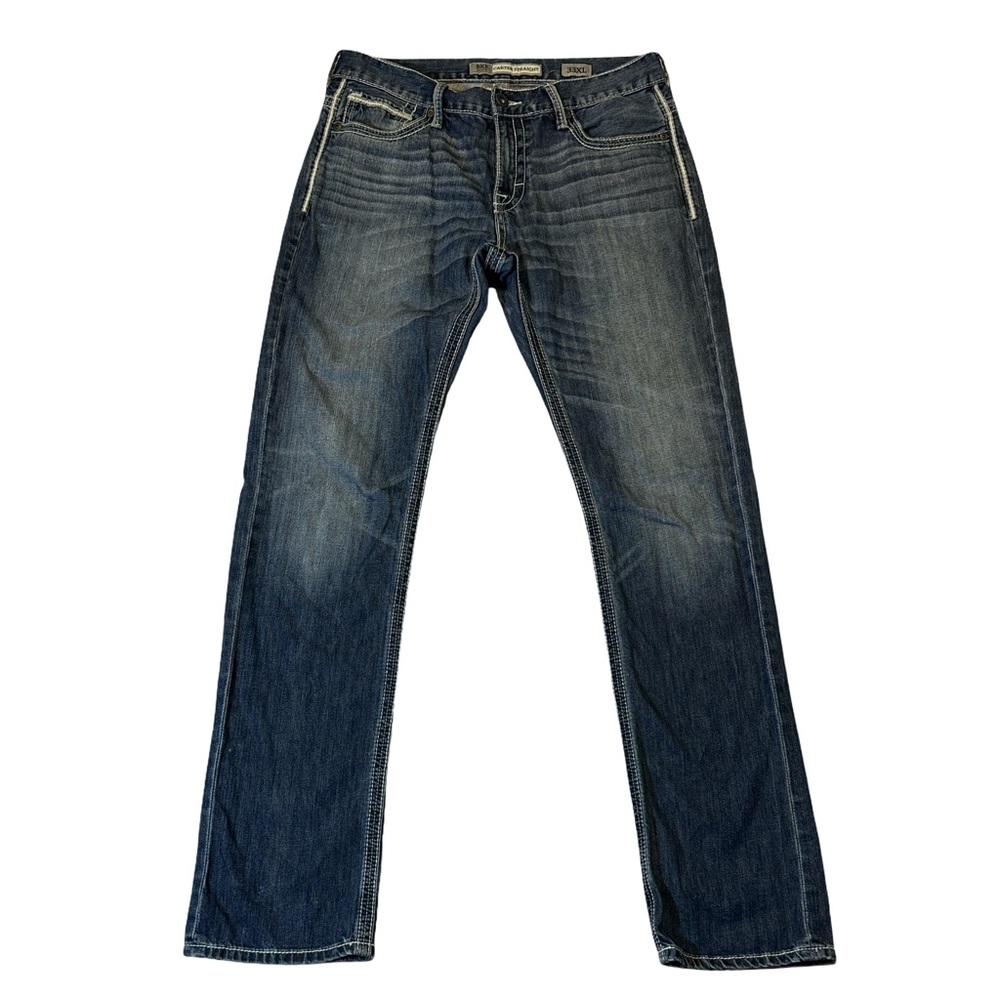 Buckle BKE men’s 33x35 Carter straight fit 100% cotton denim blue jeans EUC